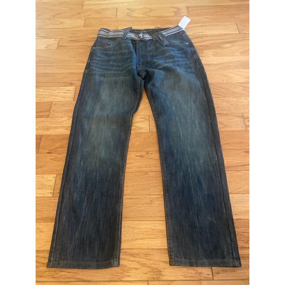 NWT Truth Substance men’s common sense slim straight belted straight jeans 32/30